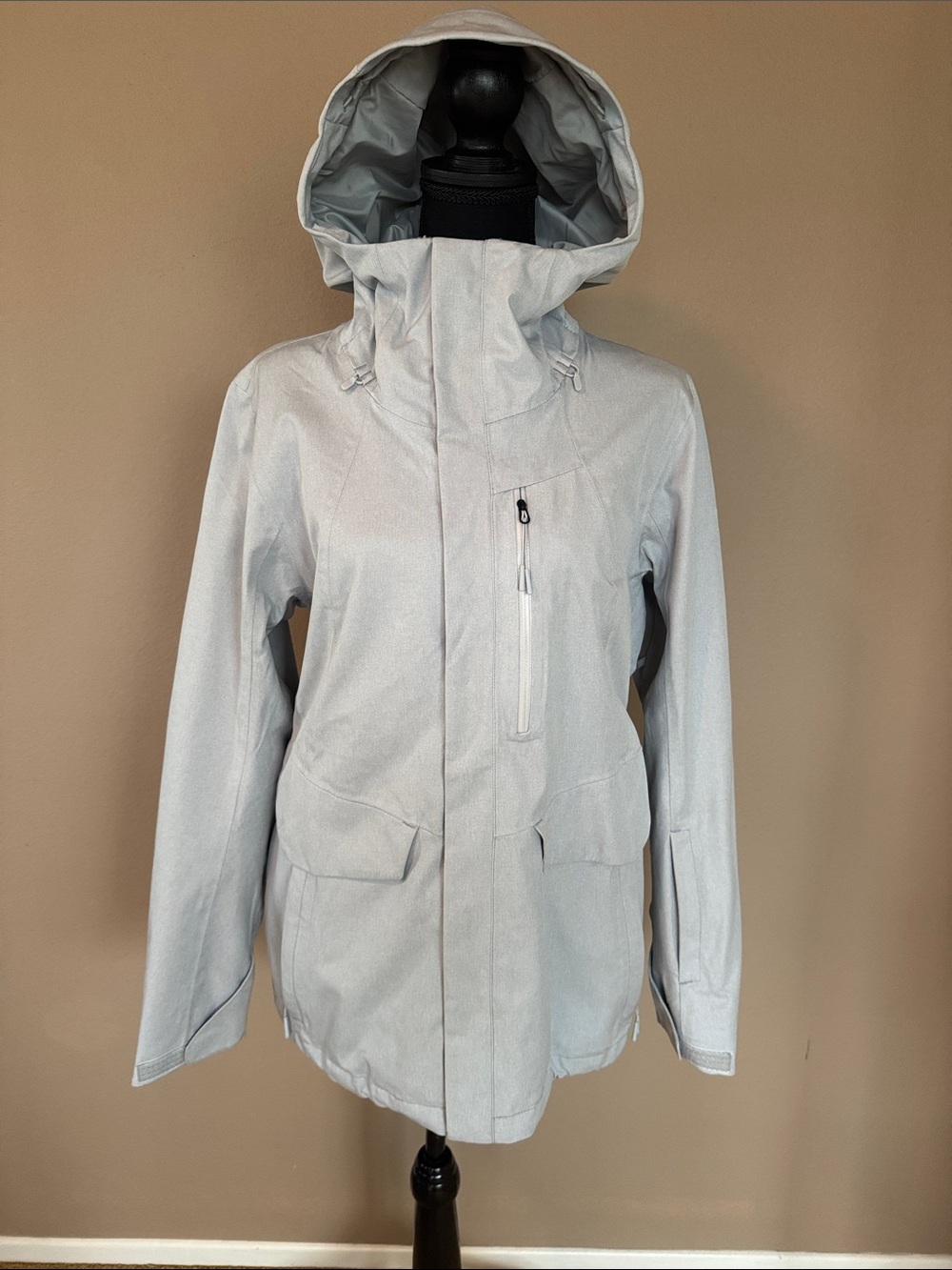 The North Face Thermoball Women's Light Gray Hooded Ski Jacket M